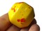 31mm Yellow with Red Spots Banded Round Vintage Macrame Ceramic Porcelain Bead bN2